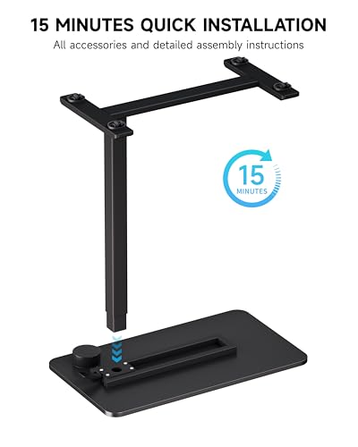 BIZUM Adjustable Bedside Table with Swivel Hidden Wheels Pneumatic Rolling Desk Mobile Standing Desk with Cup Holder for Hospital Home(27.6"x15.8" Black) - color: Black, size: 27.6"x15.8"