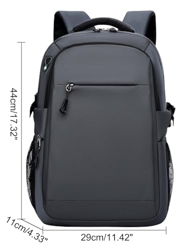 JiaYou Laptop Backpack for Men and Women 14 Inch Water Resistant Business Travel Daypack with USB Charging Port(Dark Gray,14 Liters) - color: Dark Gray