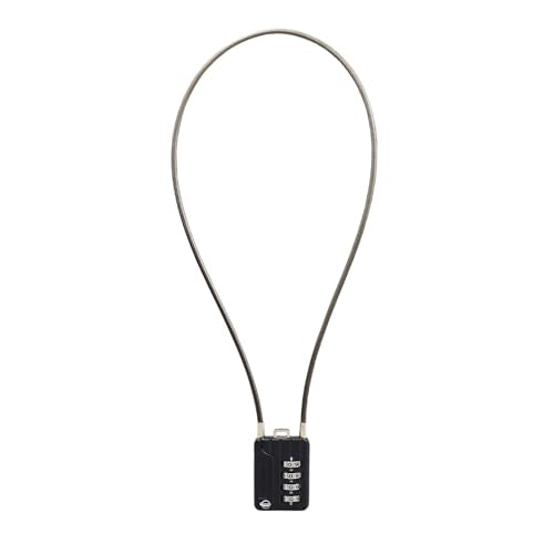 4 Digit Cable Combination Locks 20 inches Cable for School Gym Locker,Helmet,Filing Cabinets,Toolbox,Luggage Suitcase,knapsack,Cable 3mm Diameter,Black - size: 50cm(20in)Cable Black