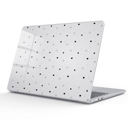 for MacBook Air 13.6 Inch Case M5/M4/M3/M2 2026-2022 Release A3449 A3240 A3113 A2681 Cute Kawaii Polka Dot Heart Design Crystal Clear Girly Case Laptop Protective Hard Shell Cover - color: Heart Polka Dot