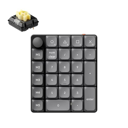 Keychron K0 Max Wireless Low-Profile Number Pad, QMK/VIA Programmable, Hot-Swappable Banana Switch, RGB Backlit, 2.4GHz & Bluetooth 5.3, 1000Hz Polling Rate, with Knob, for Windows/Mac - color: Banana Switch, size: Black