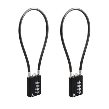 RESET-201 4 Digit Combination Padlock, 12 in 5mm Flexible Cable, 2 Pack | 12 in 30cm flexible 5mm cable for trash cans, lockers, helmets and storage boxes. Light-duty 4 digit lock. - size: 30cm(12 inch)Cable