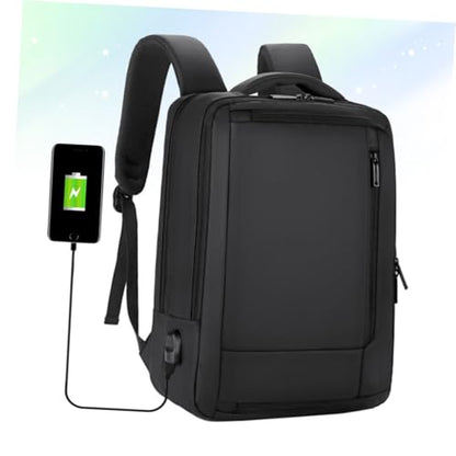 Alipis Business Laptop Backpack for Men, Large Capacity USB Charging Bag, Waterproof Black Travel and Work Laptop Bag
