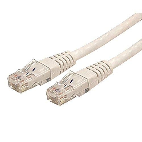StarTech 4ft CAT6 Ethernet Cable - White CAT 6 Gigabit Ethernet Wire -250Mhz 100W PoE RJ45 UTP Molded Network Patch Cord with Strain Relief (C6PATCH4WH) | 250MHz bandwidth, Gold-plated RJ45, Patch Cable, Ethernet Cord, UTP Molded Network, Strain Relief, 1