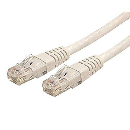 StarTech 4ft CAT6 Ethernet Cable - White CAT 6 Gigabit Ethernet Wire -250Mhz 100W PoE RJ45 UTP Molded Network Patch Cord with Strain Relief (C6PATCH4WH) | 250MHz bandwidth, Gold-plated RJ45, Patch Cable, Ethernet Cord, UTP Molded Network, Strain Relief, 1