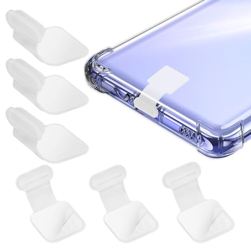 cobee Type C Port Dust Plugs, USB C Dust Cover Caps Phone Type-C Anti Dust Charging Port Plug Silicone Dust Protectors with Removable Adhesive Compatible with Laptop Smartphones(6pcs, Transparent) | Type-C Charging Port Plug Silicone Dust Protectors, Remo