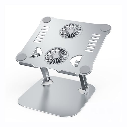 Aluminum Alloy Layer Folding Notebook Holder with Built-in Fan Heat Dissipation Bracket(White-Fruit peach5) - color: white-Fruit peach5