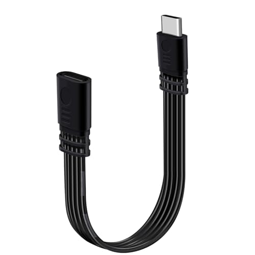 Flat USB C Extension Cable USB C Male to Female Extension Cable Support Charging and Data 480Mbps 100W 12V 5A for Phones, Laptops, PC (Straight, 50 cm) - color: Straight, size: 50 cm