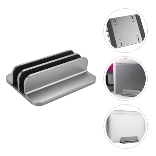 Dual-Slot Vertical Laptop Stand Aluminum Alloy Notebook Mount Base for Desk Use, Vertical Tablet Dock Compatible with Popular Laptops, Portable Cooling Holder for Office and Home