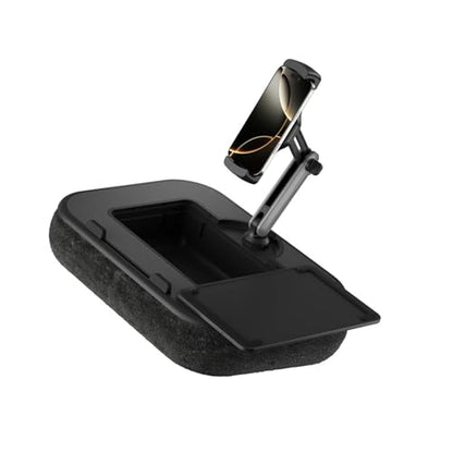 Tablet Pillow Stand,Pillow Stand Holder,Laptop Lap Desk with Mouse Pad,360° Rotating Clip Compatible with 4.7-13" Tablet/Phone,11-15" Laptop,Cup Attachment & Detachable 360° Stand Arm - color: Black