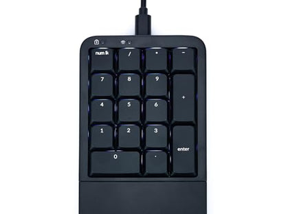 KINESIS Mechanical Keypad LP Numeric 10-Key for Mac & PC | Wired & Wireless Mode | Quiet Linear Mechanical Switches | Programmable | Ergonomic Palm Support | Backlit