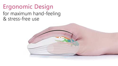 JUHOO Wireless Mouse with Nano Receiver for PC, Laptop, Notebook, Computer, MacBook, Less Noise, Portable Mobile Optical Mice.(Fox) - style: Fox