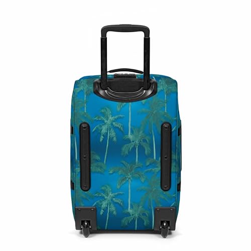 EASTPAK Tranverz S – 42L Small Soft Sided Cabin Sized Luggage, Dual Compartments, TSA Lock, Compression Straps & Smooth Inline Wheels, Brize Tree Navy - color: Brize Tree Navy, size: 42 Liter Carry On
