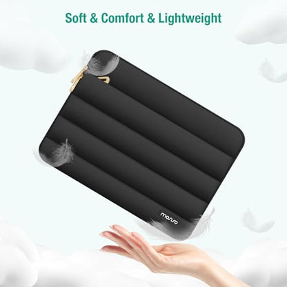 MOSISO Laptop Case 17.3 inch, 17-17.3 inch Puffy Laptop Sleeve Compatible with Dell XPS/HP Pavilion/Ideapad/Acer/Alienware/HP Omen Notebook Computer, Polyester Horizontal Bag with Small Case, Black - color: Black, size: 17.3 inch