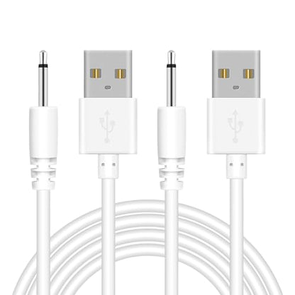 2.5mm DC Charging Cable, Fast Charging USB Cable, Compatible with Beauty Instrument Massager USB Charger Cords - 2 Pack - color: white 1