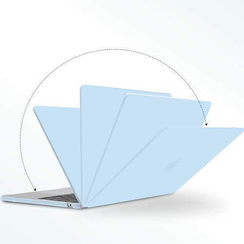 G JGOO Compatible with MacBook Air 15 inch Case 2026 2025 2024 2023 M5 A3448 M4 A3241 M3 A3114 M2 A2941, Plastic Hard Shell for 15 inch MacBook Air Case+Keyboard Cover+Screen Protector, Air Blue - color: Air Blue