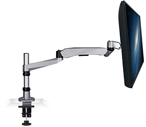 Mount-It! Premium Modular Monitor Desk Mount Arm Stand | Full Motion Gas Spring Arm Fits 19 21.5 24 27 32 Inch Computer Screens with 75 100 VESA Patterns | C-Clamp and Grommet Bases | 17.6 Pound Limit