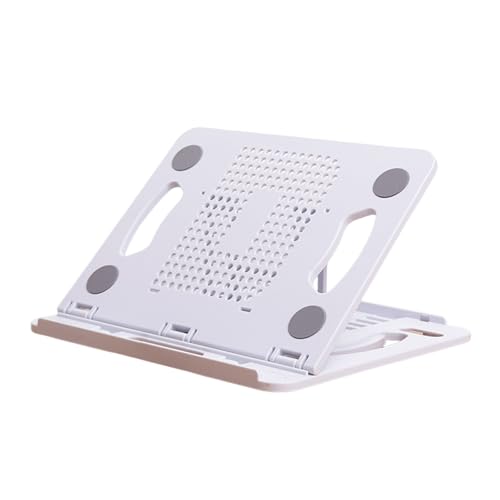 360 Degree Rotation Portable Desktop Bracket Foldable Laptop Tablets Holder for Ergonomic Adjustable Stand Portable Stand - color: White