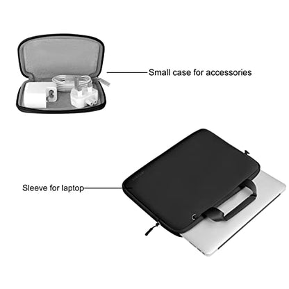 MOSISO Laptop Case 13.3 inch, 13-13.3 inch Laptop Sleeve Carry Computer Bag | Compatible with MacBook Air/Pro 13/Pro 14, HP Dell ASUS Lenovo, Neoprene Bag with Handle&Detachable Small Case, Black - color: Black, size: 13.3 inch
