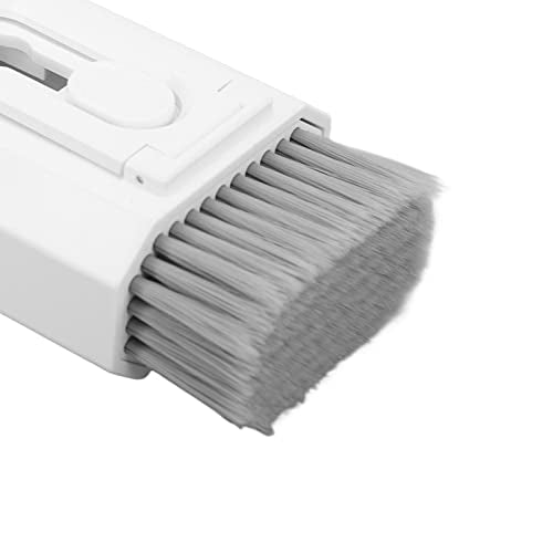 Cuifati 8 in 1 Detachable Keyboard Cleaning Brush with Hook and Loop, Versatile for Phone Laptop Tablet Headset Deep Crevice Cleaning, Builtin Key Puller (White) - color: White