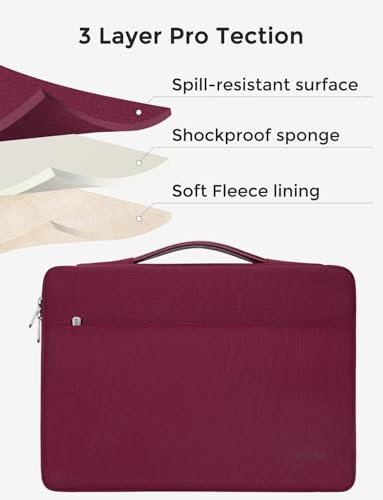 DOMISO Laptop Case Sleeve Protective Cover Compatible with MacBook Air 13 M4 M3 M2,MacBook Pro M2 M1,iPad Air/Pro,13 inch Dell,Lenovo, HP,Asus,Waterproof Computer Cases Bag with Handle,Wine - color: Wine, size: 13" for MacBook Air/Pro