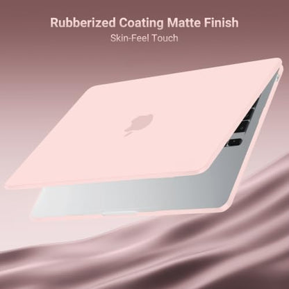 MOSISO Compatible with MacBook Air 13 inch Case M5 2026 M4 M3 M2 2025-2022 | A3449 A3240 A3113 A2681, Hard Shell&Keyboard Cover&Screen Film&Pouch for MacBook Air 13.6 inch Case, Chalk Pink - color: Chalk Pink