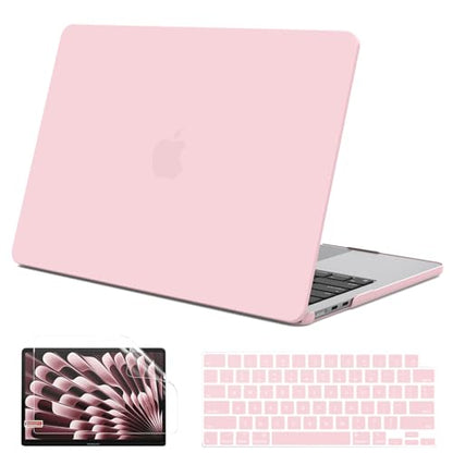 G JGOO Compatible with MacBook Air 15 inch Case 2026 2025 2024 2023 M5 A3448 M4 A3241 M3 A3114 M2 A2941, Plastic Hard Shell for 15 inch MacBook Air Case+Keyboard Cover+Screen Protector, Baby Pink - color: Baby Pink