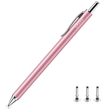 Mixoo Retractable Stylus Pen for Touchscreen Switch 2, High Sensitivity Universal Stylus Pen for iPad iPhone Android Tablet Apple Kindle Chromebook Galaxy All Touch Screens (Rose Gold) - color: Rose Gold