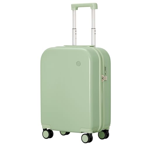 mixi Carry on Luggage, 20'' Suitcase Spinner Wheels Luggage Hardshell Lightweight Rolling Suitcases PC with Cover & TSA Lock for Business Travel, Avocado Green - color: Avacado Green, size: 20in Carry on