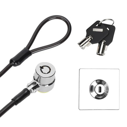 2m Galvanized Steel Laptop Cable Lock - Universal Security Anti Theft Cable with 180° Rotating Head and Keys for Most Laptops & Projectors