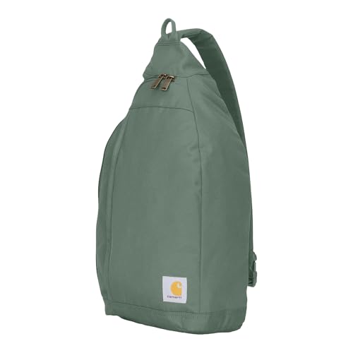 Carhartt Durable Sling Bag, Crossbody Backpack with Side Release Buckle, Tablet Sleeve and Adjustable Strap, Greenslate, 10L - color: Green Slate