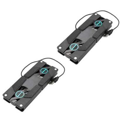 OSALADI 2Pcs USB Laptop Cooling Pad Ventilated Stand with Quiet Dual Fans Compatible with All Laptops and Game Consoles Portable Design for Easy Storage Low Noise Operation