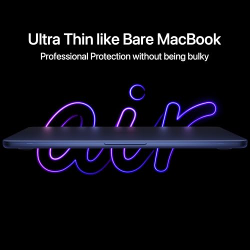 Soonjet for MacBook Air 15 inch Case M5 M4 M3 M2 2026-2023 Mac Laptop Cover | 100% Color Match, Matte Midnight Clear, Anti Fingerprint & Scratch Crack, Protective Hard Shell, Close Seamlessly, Ultra Thin - color: Midnight Clear