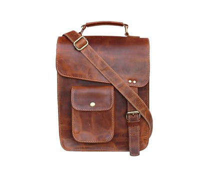 leather messenger bag laptop case office briefcase gift for men computer distressed shoulder bag - style: 11 Inches
