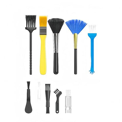 Keyboard Cleaning Kit 3-in-1, 10-Piece Handheld Dust Remover with Soft Brushes for Electronics, Office and Home, Colorful - color: Colorful