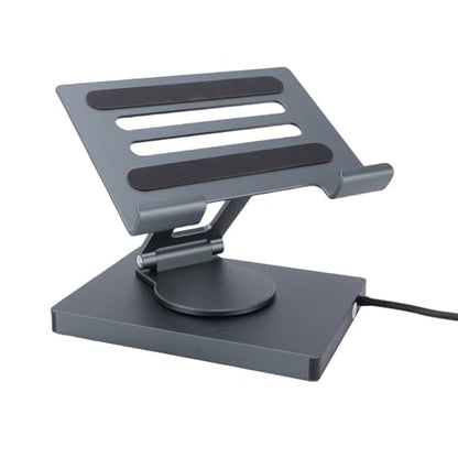 7-in-1 USB C Hub Charging Stand, 360° Laptop Docking Station & Tablet Holder with 100W PD, 4K 30Hz, USB 3.0, Gigabit Ethernet