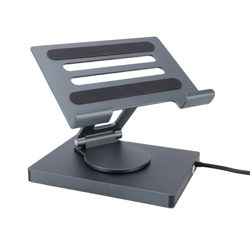 7-in-1 USB C Hub Charging Stand, 360° Laptop Docking Station & Tablet Holder with 100W PD, 4K 30Hz, USB 3.0, Gigabit Ethernet