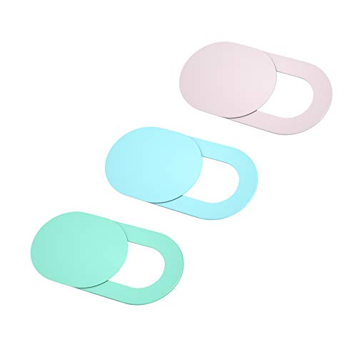 Webcam Cover for Laptop 0.028-Inch Ultra-Thin Webcam Cover Blocker for MacBook, iMac, Laptop, Desktop, PC, iPad, Smart Phone Protect Your Privacy and Security（Pink/Green/Blue-3 Pack - color: pink/green/blue