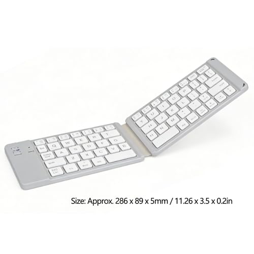 LICAEVEY Foldable Bluetooth Keyboard, Slim Portable Wireless Dual Mode with Silent Operation and Soft Keystrokes, for Smartphones Tablets Laptops Desktop Travel Outdoor Work (White)