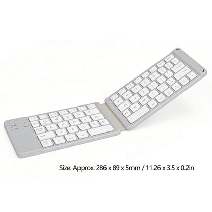 LICAEVEY Foldable Bluetooth Keyboard, Slim Portable Wireless Dual Mode with Silent Operation and Soft Keystrokes, for Smartphones Tablets Laptops Desktop Travel Outdoor Work (White)