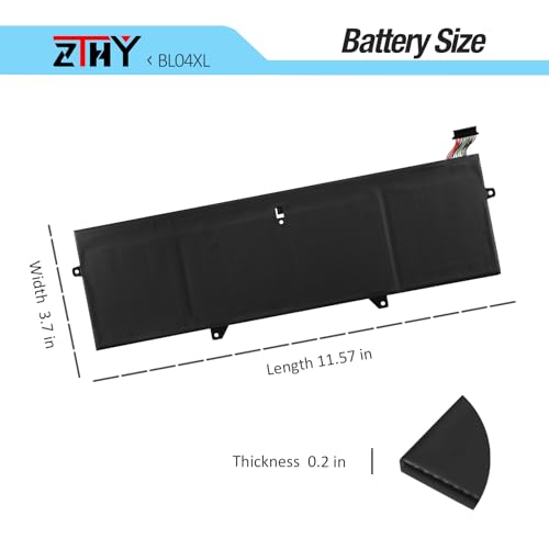 56.2Wh BL04XL Laptop Battery Replacement for HP EliteBook X360 1040 G5 G6 | BL04056XL HSTNN-UB7N HSTNN-DB8M HSTNNUB7N L07041855 L07041-855 L07353-2C1 L07353-241 L07353-541 7.7V 7300mAh 4Cell - size: 11.54*3.7*0.2 inch BL04XL