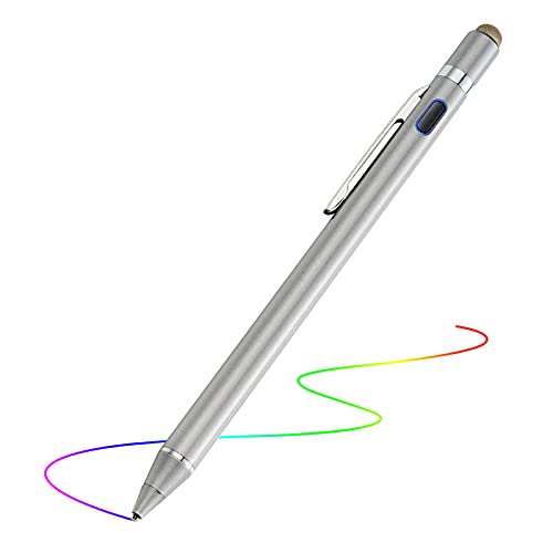 Active Stylus Digital Pen with Ultra Fine Tip Stylus for iPad iPhone Samsung Tablets, Compatible with Apple Pen,Stylus Pen for iPad Pro, Grey - color: Grey