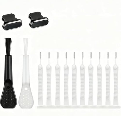 1 Set Professional Charging Port Cleaning Kit Electronic Cleaner, Black | Black Multi-Function Electronic Cleaning Kit, Charging Port Brush And USB C Dust Plug For Phones, Laptops And Earphones