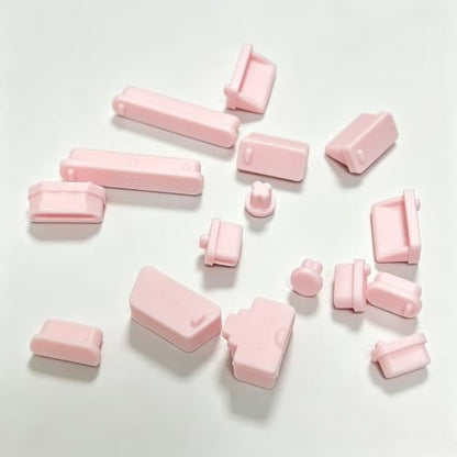 16 Pcs Laptop Dust Plug Set,Silicone USB Port Cover Protector Kit,Pink | 16-Piece Set For RJ45 VGA USB Audio Power HDMI Ports,Soft Silicone,Matte Pink,For Laptop And Desktop Port Protection