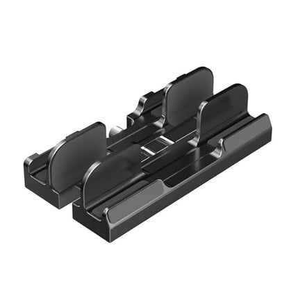 Adjustable Vertical Laptop Stand - Space-Saving Plastic Desktop Organizer for Notebooks & Tablets, Black - color: Black