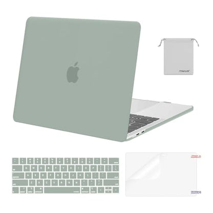 MOSISO Compatible with MacBook Pro 13 inch Case M2 M1 2026 2025 2024-2016 | A2338 A2251 A2289 A2159 A1989 A1708 A1706, Plastic Hard Shell&Keyboard Cover&Screen Film&Storage Bag, Antique Green - color: Antique Green