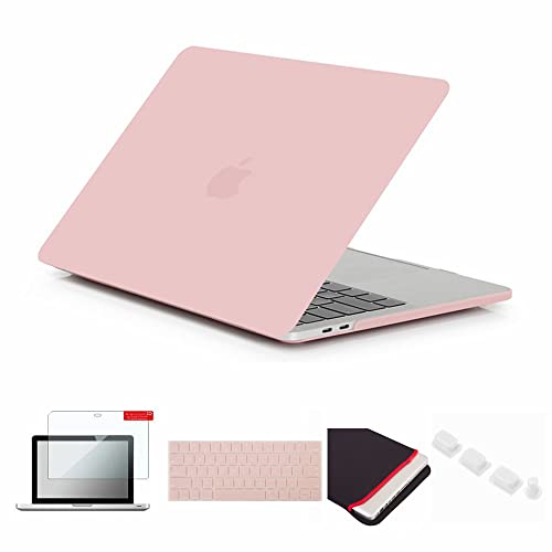 Se7enline Compatible with MacBook Pro 2016-2019 Case Matte Hard Cover Compatible with MacBook Pro 13 A1706/A1989/A2159 with Touch Bar&Sleeve&Keyboard Cover&Screen Protector&Dust Plug, Rose Quartz - color: Rose Quartz, size: 13 inch (2016-2019 Version)