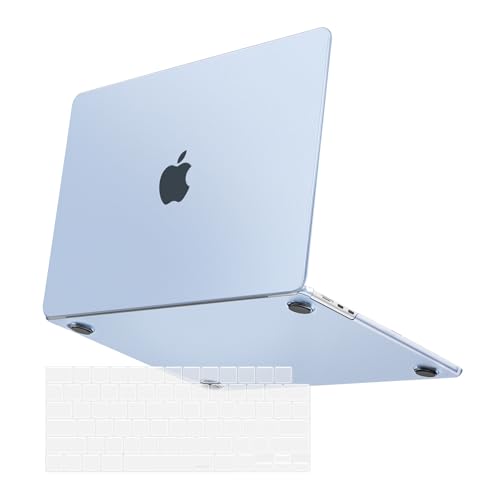 MOSISO Compatible with MacBook Air 13 inch Case M5 M4 M3 M2 2026-2022 | 2 in 1 Kit Anti-Fingerprints Shell for Mac Air 13.6, Ultra Seamlessly Closes Cover, A3449 A3240 A3113 A2681, Pastel Blue - color: Pastel Blue