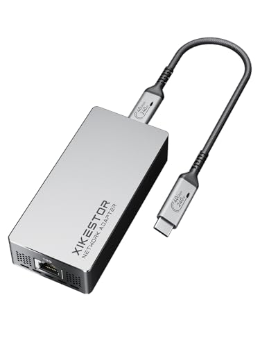 10G Ethernet Adapter, USB4 to 10G Base-T Thunderbolt 3/4 Compatible,10GB USB-C Ethernet Adapter,10Gbps RJ45 LAN,Aluminum Alloy Housing,Quiet and Intelligent Fan Temperature Control.