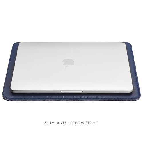 Comfyable Laptop Sleeve 14 Inch Precisely Compatible with MacBook Pro M5 M4 M3 M2 Pro/Max 2026-2021, Faux Leather Cover Case, 14 in, Midnight Blue - color: Midnight Blue, size: For 14" MacBook Pro